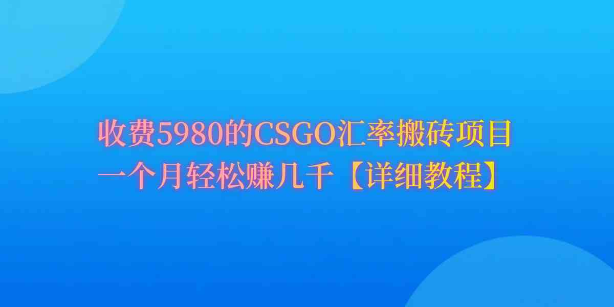 （9776期）CSGO装备搬砖，月综合收益率高达60%，你也可以！-创业项目网