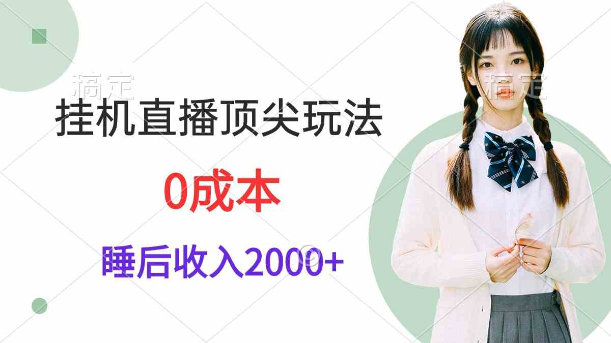 （9715期）挂机直播顶尖玩法，睡后日收入2000+、0成本，视频教学-创业项目网