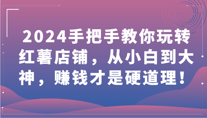 2024手把手教你玩转红薯店铺，从小白到大神，赚钱才是硬道理！-创业项目网