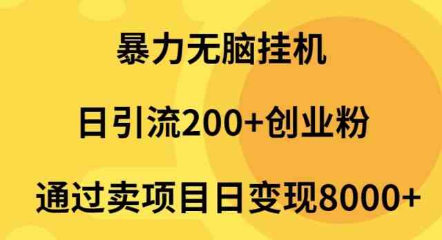 （9788期）暴力无脑挂机日引流200+创业粉通过卖项目日变现2000+-创业项目网