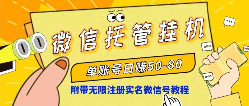 （10217期）微信托管挂机，单号日赚50-80，项目操作简单（附无限注册实名微信号教程）-创业项目网