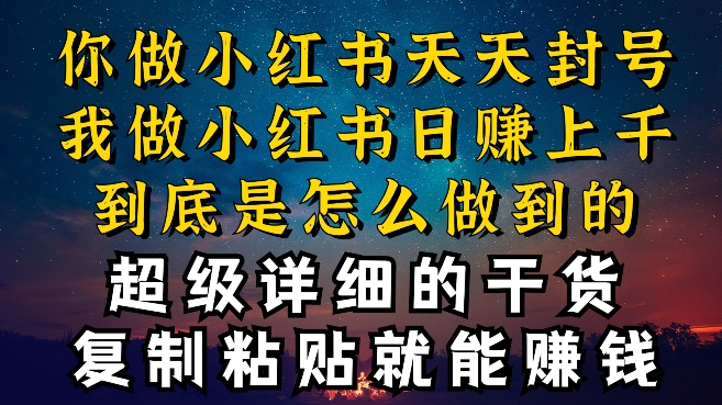 都知道小红书能引流私域变现，可为什么我能一天引流几十人变现上千，但你却频频封号违规被限流-创业项目网