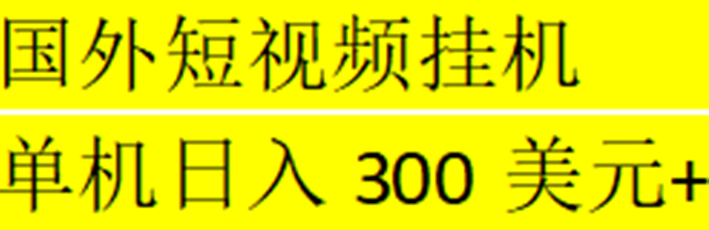 海外暴力短视频挂机全自动撸美金 单机日入300美元+【脚本免费+一对一指导】-创业项目网