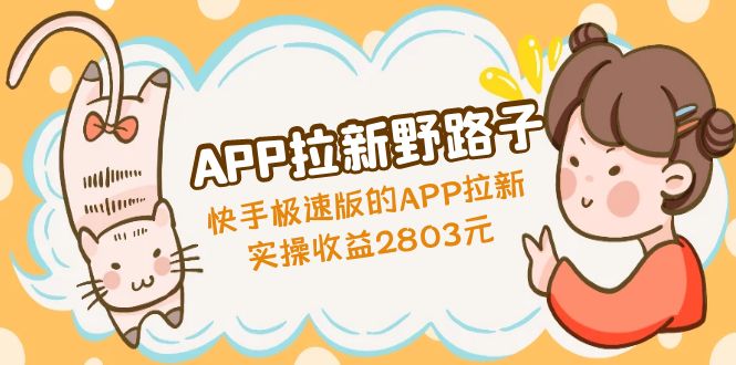 APP拉新野路子：快手极速版的APP拉新赚，实操收益2803元-创业项目网