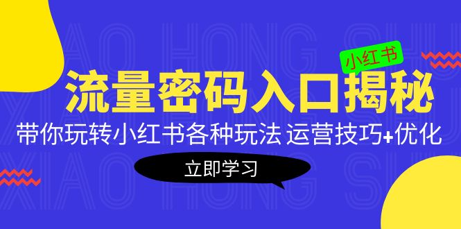 小红书流量密码入口揭秘：带你玩转小红书各种玩法 运营技巧+优化！-创业项目网