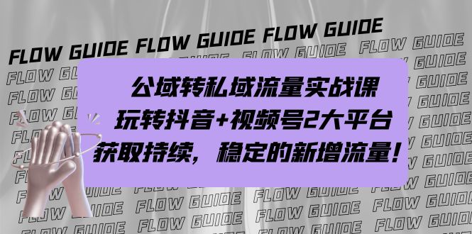 公域转私域流量实战课，玩转抖音+视频号2大平台，获取持续，稳定的新增流量-创业项目网