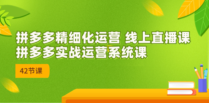 2023年8月新课-拼多多精细化运营 线上直播课：拼多多实战运营系统课-42节-创业项目网