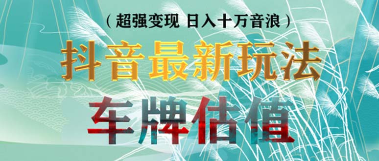 抖音最新无人直播变现直播车牌估值玩法项目 轻松日赚几百+【详细玩法教程】-创业项目网