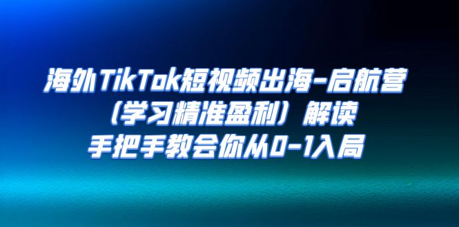 海外TikTok短视频出海-启航营（学习精准盈利）解读，手把手教会你从0-1入局-创业项目网