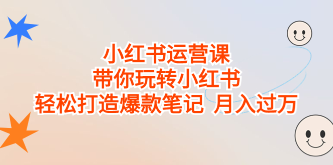 小红书运营课，带你玩转小红书，轻松打造爆款笔记 月入过万-创业项目网