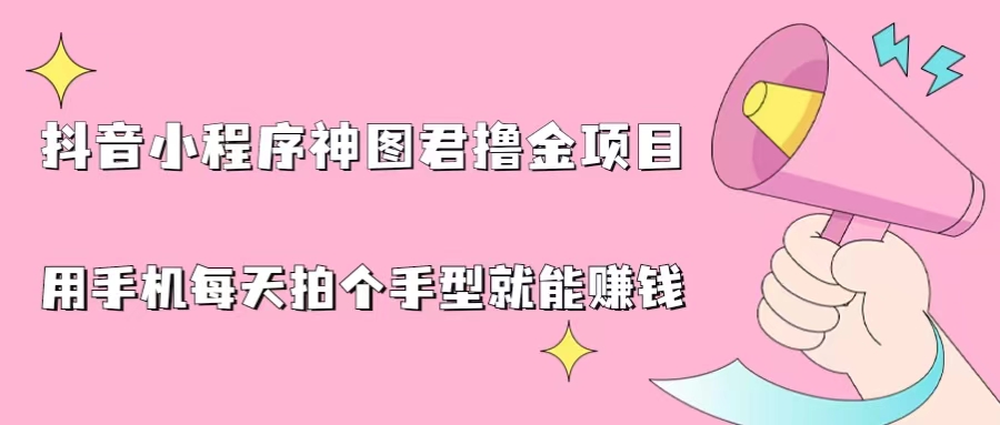 抖音小程序神图君撸金项目，用手机每天拍个手型挂载一下小程序就能赚钱-创业项目网