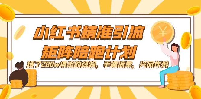 小红书精准引流·矩阵陪跑计划：烧了200w得出的经验，手握流量，兴风作浪！-创业项目网