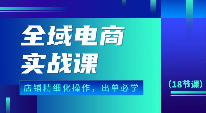 全域电商实战课，个人店铺精细化操作流程，出单必学内容（18节课）-创业项目网