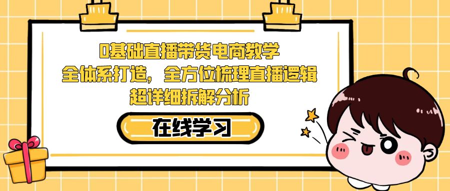 0基础直播带货电商教学：全体系打造，全方位梳理直播逻辑，超详细拆解分析-创业项目网