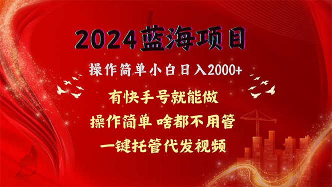 （10693期）2024蓝海项目，网盘拉新，操作简单小白日入2000+，一键托管代发视频，…-创业项目网