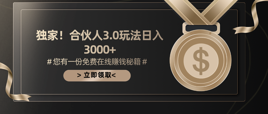 （10727期）游戏合伙人3.0，日入3000+，无限扩大的蓝海项目-创业项目网