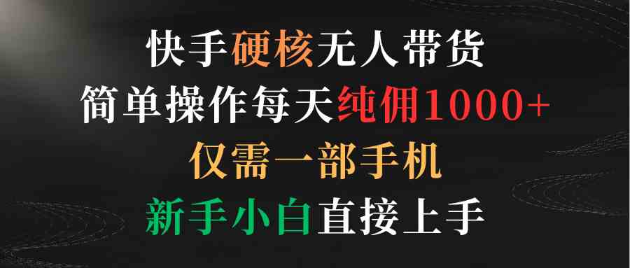 （9475期）快手硬核无人带货，简单操作每天纯佣1000+,仅需一部手机，新手小白直接上手-创业项目网