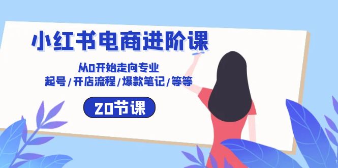 小红书电商进阶课：从0开始走向专业 起号/开店流程/爆款笔记/等等（20节）-创业项目网