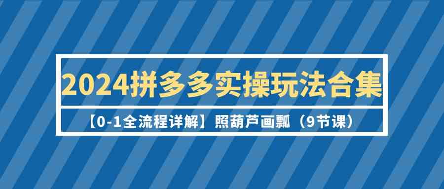 2024拼多多实操玩法合集【0-1全流程详解】照葫芦画瓢（9节课）-创业项目网