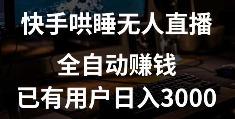 快手哄睡无人直播+独家挂载技术，已有用户日入3000+【赚钱流程+直播素材】-创业项目网