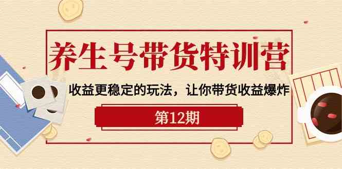 养生号带货特训营【12期】收益更稳定的玩法，让你带货收益爆炸（9节直播课）-创业项目网