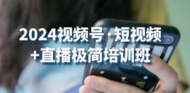 2024视频号·短视频+直播极简培训班：抓住视频号风口，流量红利-创业项目网