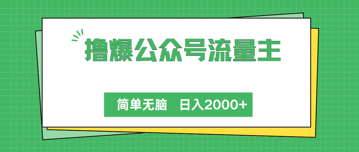 （10310期）撸爆公众号流量主，简单无脑，单日变现2000+-创业项目网