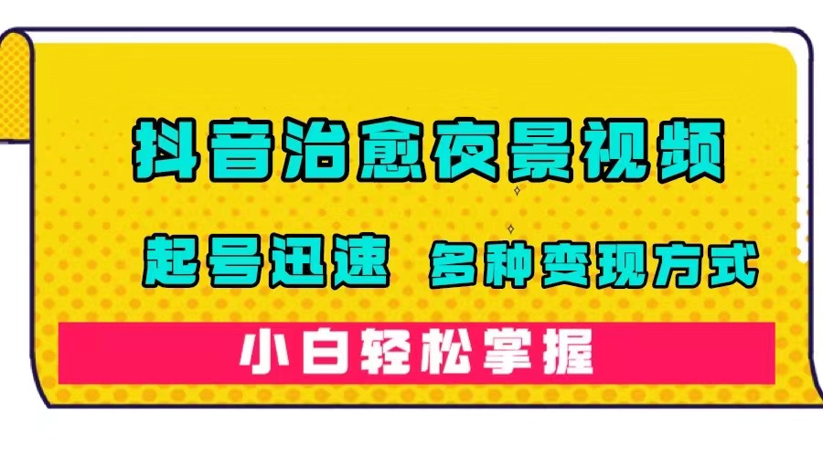 抖音治愈系夜景视频，起号迅速，多种变现方式，小白轻松掌握（附120G素材）-创业项目网