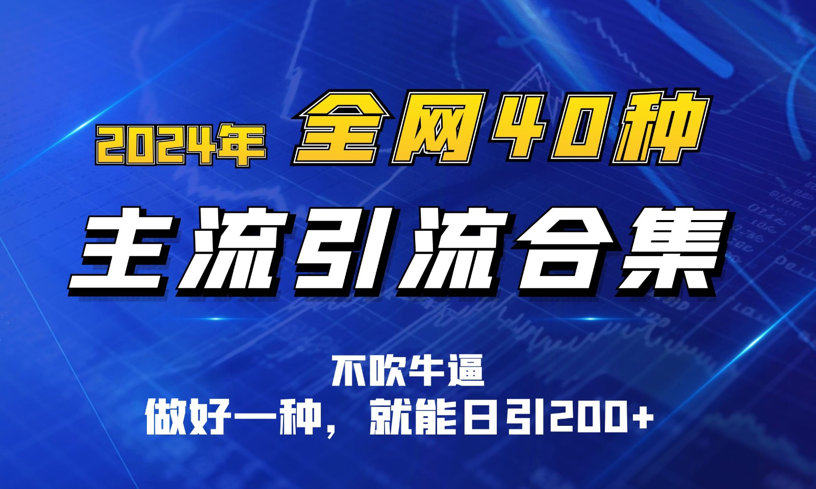 2024年全网40种暴力引流合计，做好一样就能日引100+-创业项目网