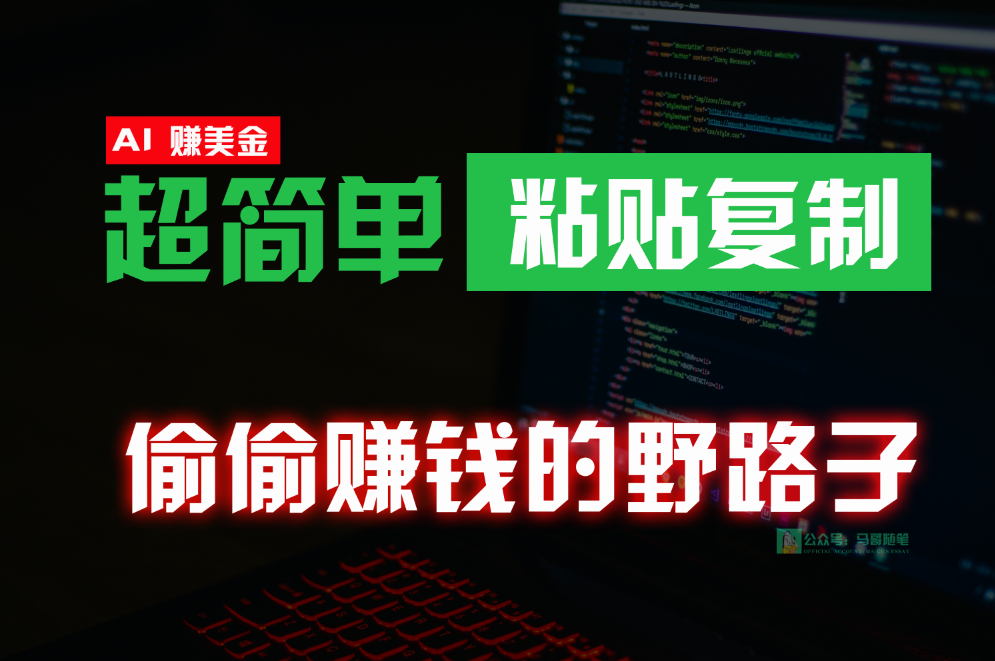 偷偷赚钱野路子，0成本海外淘金，无脑粘贴复制，稳定且超简单，适合副业兼职-创业项目网