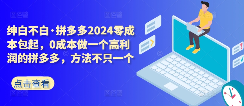 拼多多2024零成本包起，0成本做一个高利润的拼多多，方法不只一个-创业项目网