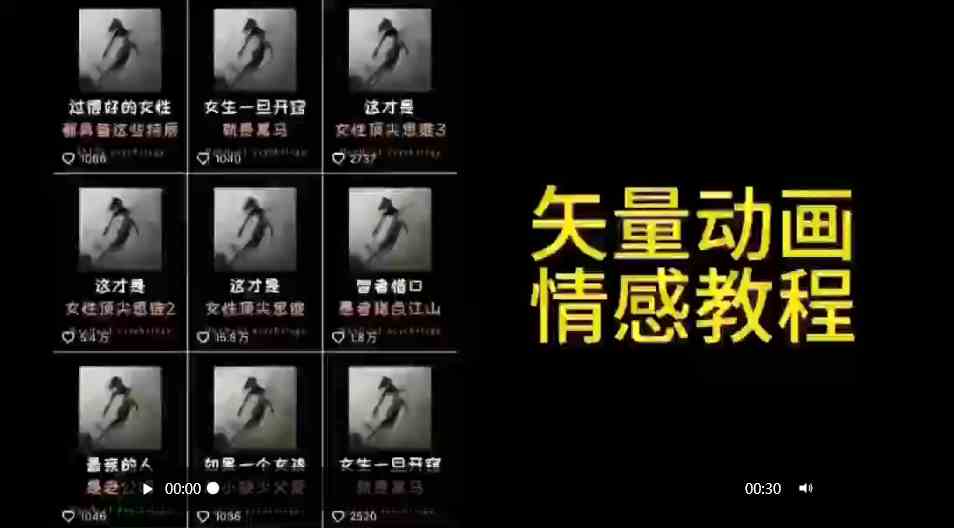 （9334期）矢量动画情感教程：高点赞涨粉，适合情感、思维、创业教育等赛道-创业项目网