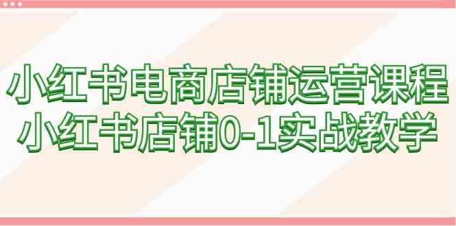 （9249期）小红书电商店铺运营课程，小红书店铺0-1实战教学（60节课）-创业项目网