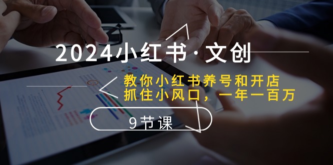 （10440期）2024小红书·文创：教你小红书养号和开店、抓住小风口 一年一百万 (9节课)-创业项目网