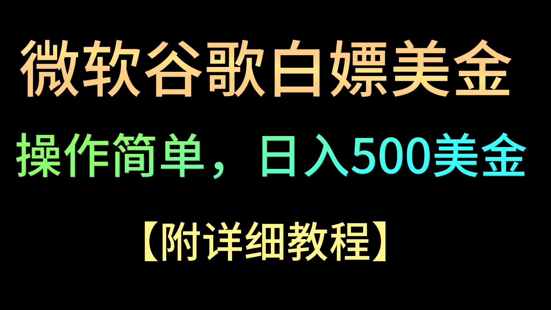 微软谷歌项目3.0，轻松日赚500+美金，操作简单，小白也可轻松入手！-创业项目网