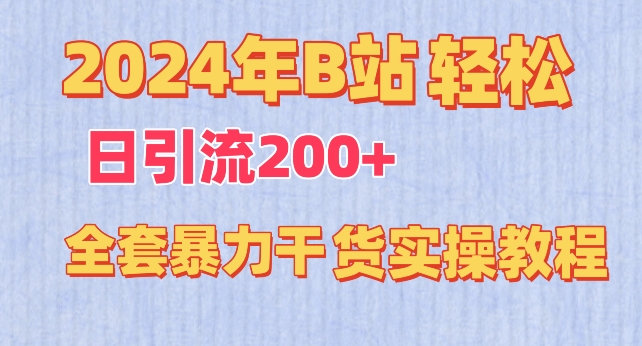 2024年B站轻松日引流200+的全套暴力干货实操教程-创业项目网