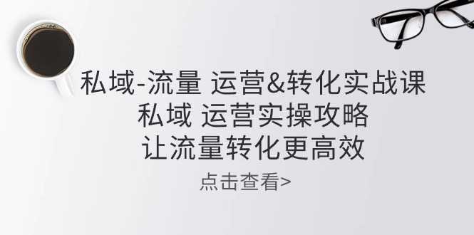 私域流量运营&转化实操课：私域运营实操攻略，让流量转化更高效-创业项目网