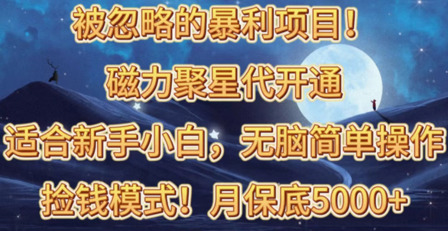 （10245期）被忽略的暴利项目！磁力聚星代开通捡钱模式，轻松月入五六千-创业项目网