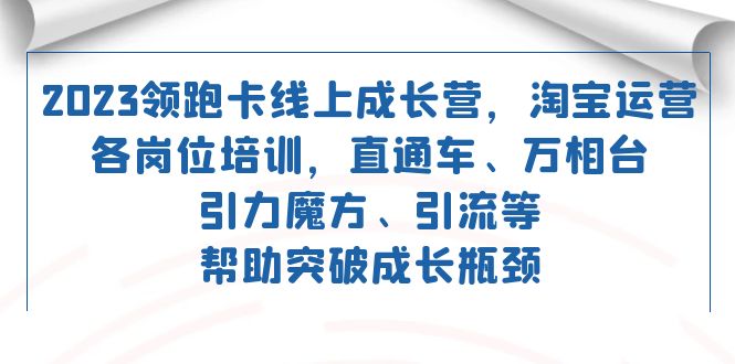 2023领跑·卡 线上成长营 淘宝运营各岗位培训 直通车 万相台 引力魔方 引流-创业项目网