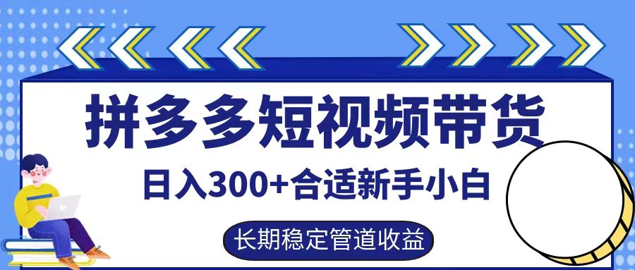 拼多多短视频带货日入300+，实操账户展示看就能学会-创业项目网