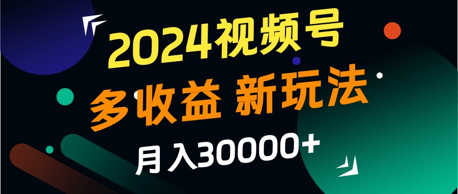 2024视频号多收益的新玩法，月入3w+，新手小白都能简单上手！-创业项目网