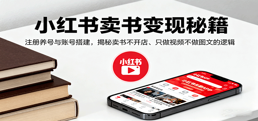小红书卖书变现秘籍，注册养号与账号搭建，揭秘卖书不开店、只做视频不做图文的逻辑-创业项目网