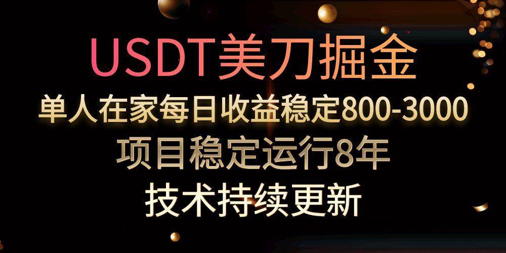 （15527期）USDT美刀掘金，单人每日收益800-3000，稳定运行8年-创业项目网