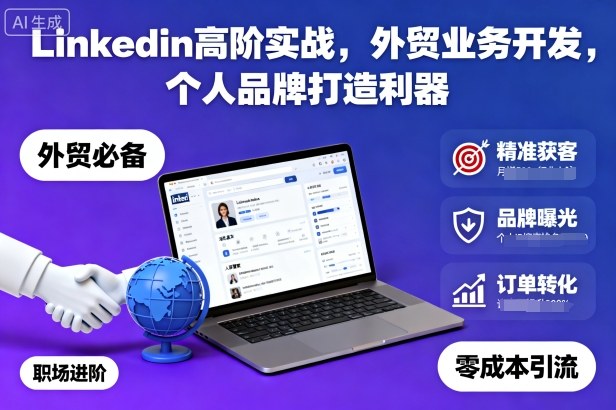 Linkedin高阶实战，外贸业务开发，个人品牌打造利器-创业项目网