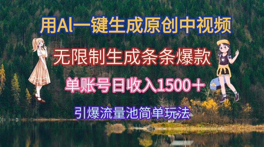 （15210期）用Al一键生成原创中视频，无限制生成条条爆款，单账号日收入1500＋引爆…-创业项目网