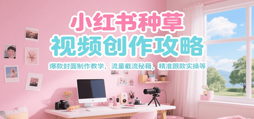 小红书种草视频创作攻略，爆款封面制作教学 ，流量截流秘籍 ，精准跟款实操等-创业项目网