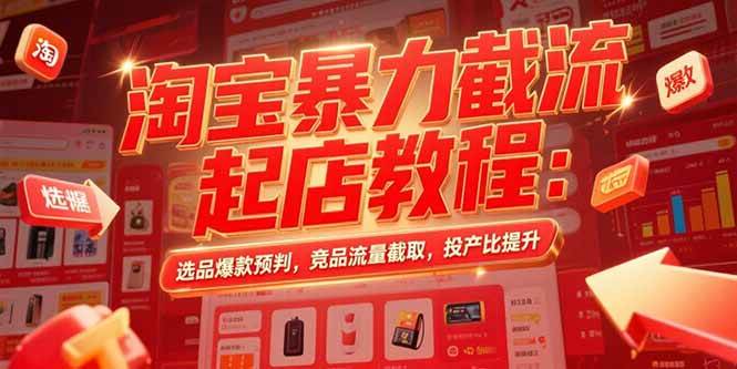 （15468期）淘宝暴力截流起店教程：选品爆款预判，竞品流量截取，投产比提升-创业项目网