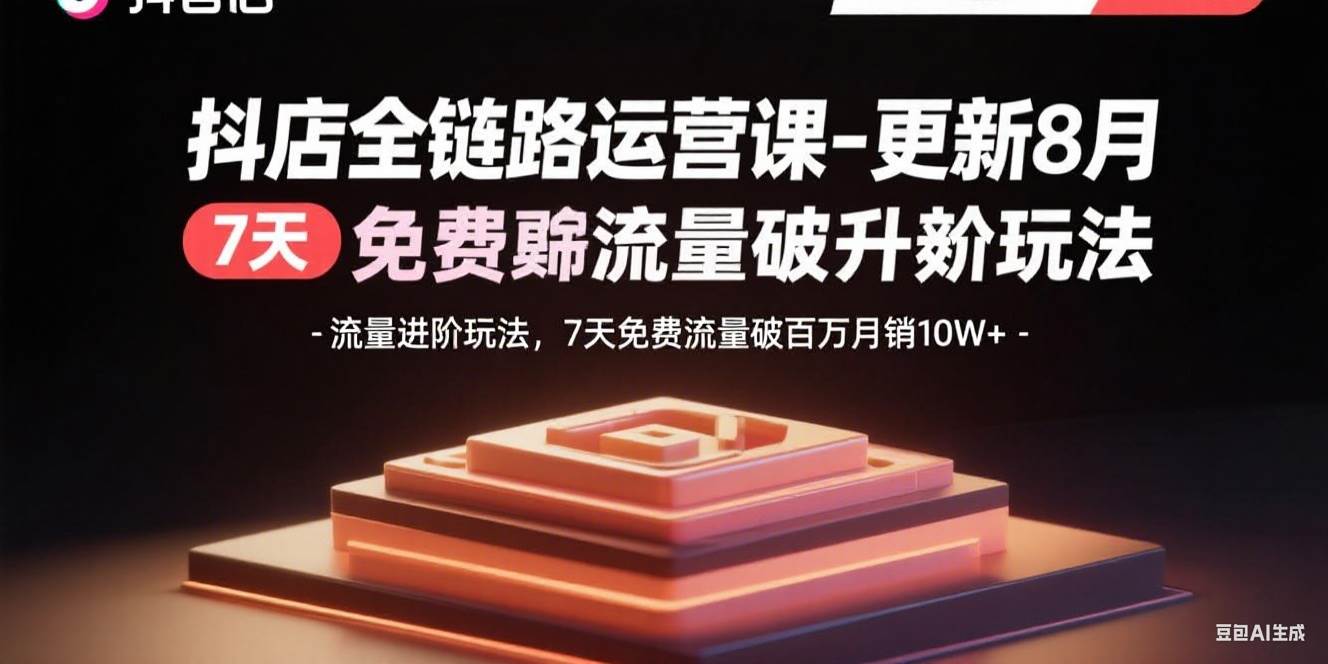 （15918期）抖店全链路运营课-更新8月：流量进阶玩法，7天免费流量破百万月销10W+-创业项目网
