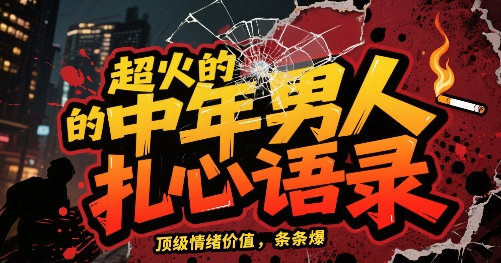 超火的中年男人扎心语录，顶级情绪价值，条条爆，AI操作简单-创业项目网