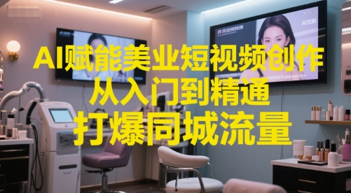 AI赋能美业短视频创作，从入门到精通，打爆同城流量，超级AI工具短视频实操落地-创业项目网